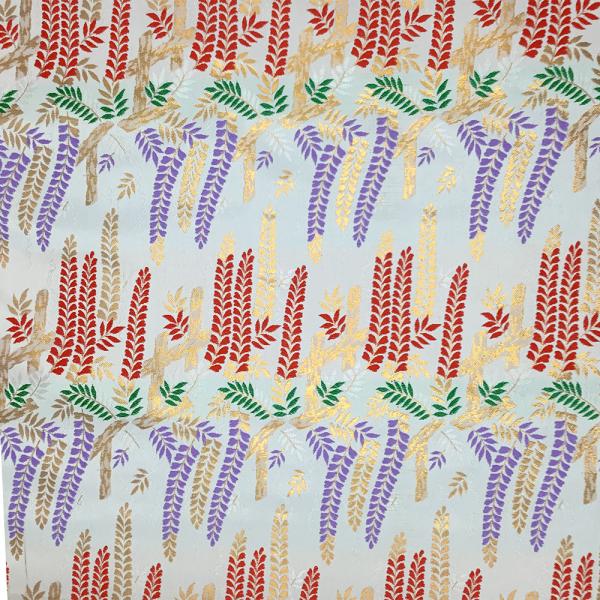 金襴生地 金襴の布 白地 藤小柄 kin白1