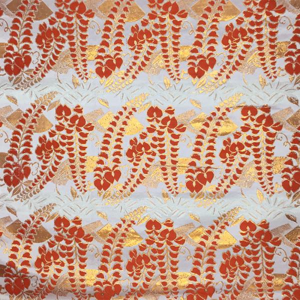 金襴生地 金襴の布 白地 藤 kin白4