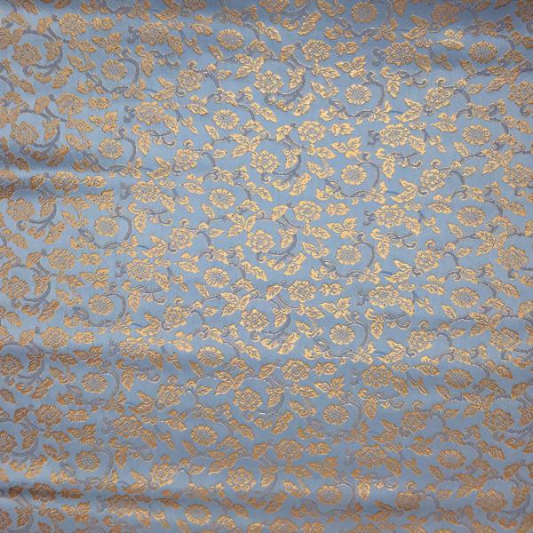 金襴生地 金襴の布 水色 水色地 唐草 kin水色2