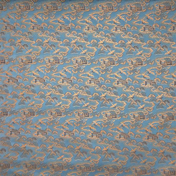 金襴生地 金襴の布 水色 水色地 鶴松 kin水色4