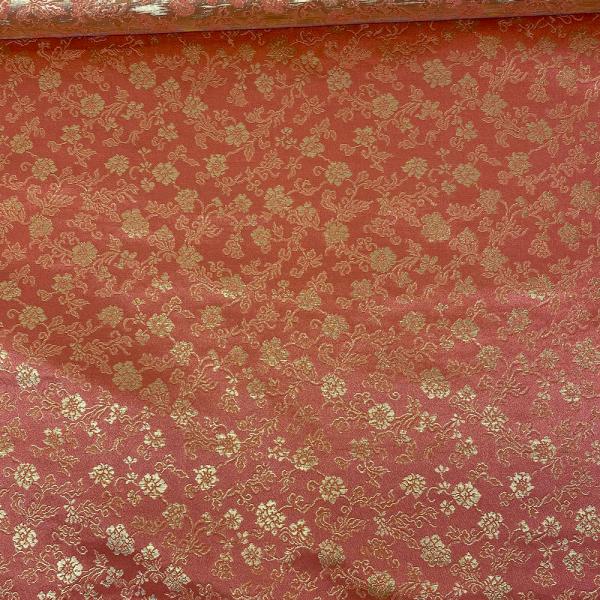 金襴生地 金襴の布 ピンク ピンク地に唐草 kinピンク7