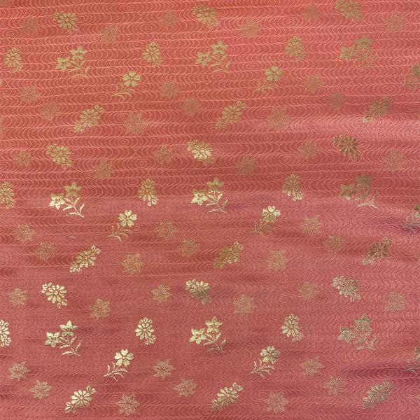 金襴生地 金襴の布 ピンク 桃色地 菊モミジ kinピンク8