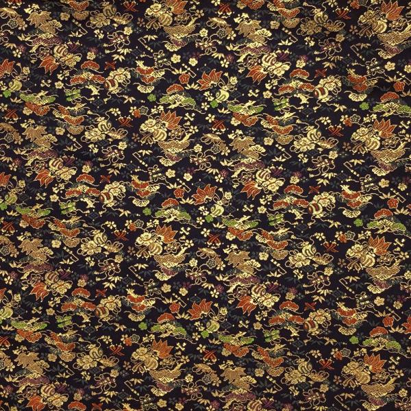 金襴生地 金襴の布 紺地に宝づくし kin紺8