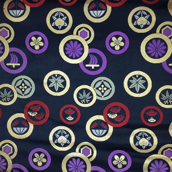 金襴生地 金襴の布 黒地 狂言丸 kin黒4