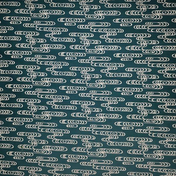 金襴生地 金襴の布 青色 青地 波 kin青1