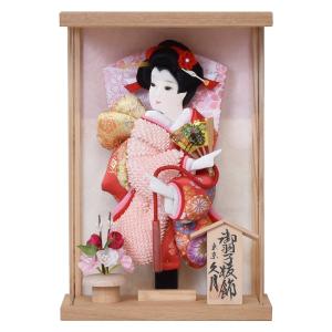 久月 羽子板 お祝い 初正月 8号 壁掛け 額飾り 金彩振袖 モカ 板木目