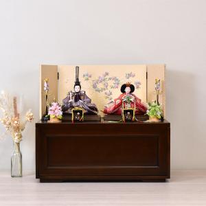 雛人形 コンパクト お祝い 収納飾り ひな人形 親王飾り お雛様  ブラウン 金 ミニ かわいい モダン 4j12-gw938 2025