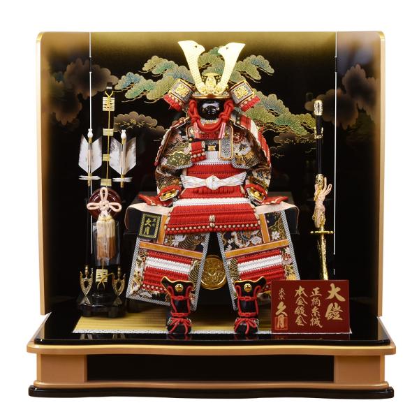 五月人形 久月 鎧 鎧飾り大鎧 5月人形 おしゃれ コンパクト 赤 兜 弓太刀 台 屏風セット モダ...