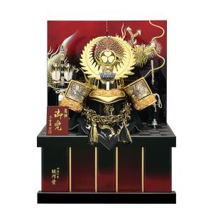 五月人形 久月 鎧平飾り 鎧飾り 高床飾り 金小札 正絹緋縅 15号 長鍬形