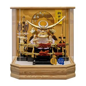 五月人形 コンパクト 上杉謙信 ケース飾り 兜飾り 六角 日輪 205-725 金色 ゴールド 白色 ホワイト アクリルケース 5月人形 おしゃれ 265-725 2026