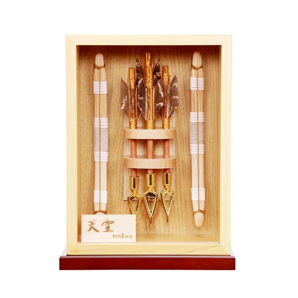 破魔弓 壁掛け コンパクト 初正月 おしゃれ かわいい 破魔矢 ミニ ケース入 ケース飾り 白木 お...