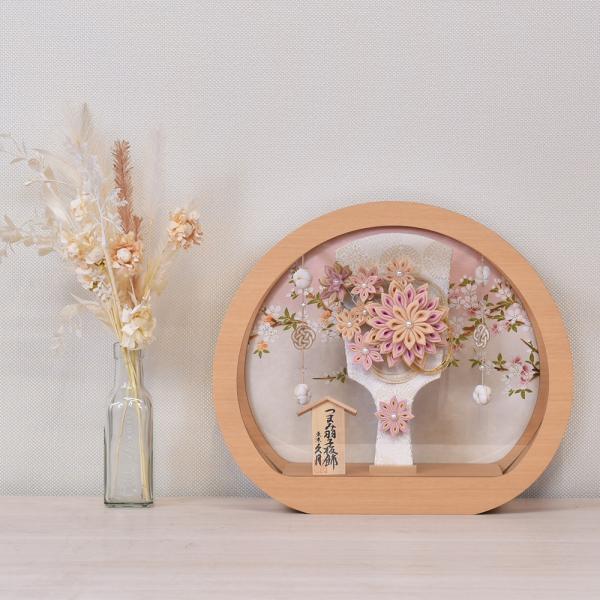 羽子板 久月 コンパクト ミニ 初正月 円形 丸型 7号 おしゃれ つまみ細工 かんざし使用可能 か...