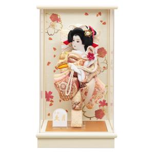 羽子板 久月 お祝い 初正月 羽子板飾り コンパクト ケース飾り 板ケース入 凛香 8号 金彩振袖 白 赤 アイボリー塗 アクリル モダン おしゃれ 2024