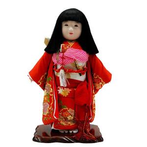 市松人形30号 水色 正絹 友禅 絞り 女の子 いちまつ人形 訳あり 市松人形30号 水色 正絹 友禅 絞り 女の子 いちまつ人形 訳あり