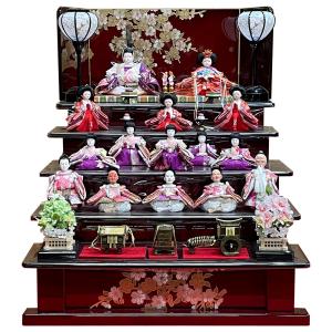 ひな人形☆七段十五人飾り A6−40x7F☆横幅120*奥行160
