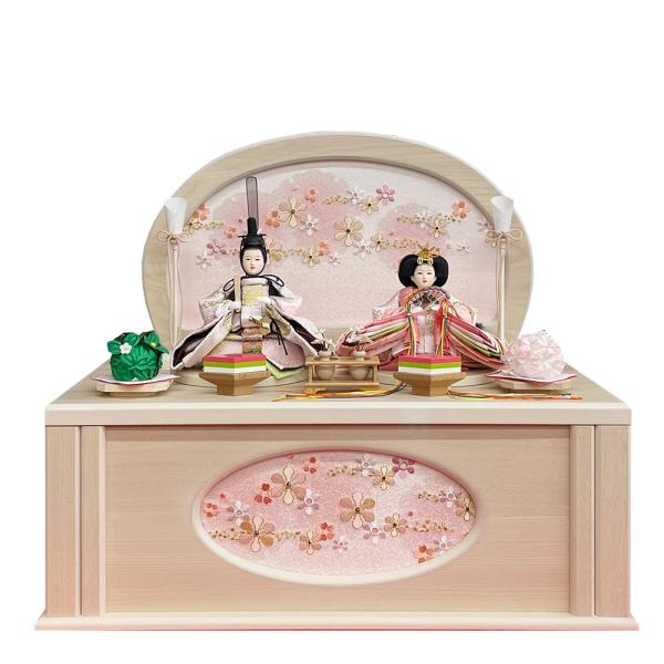 雛人形 コンパクト おしゃれ ミニ白木目 親王飾り 木製段飾りモダン セット 小さい ひな人形