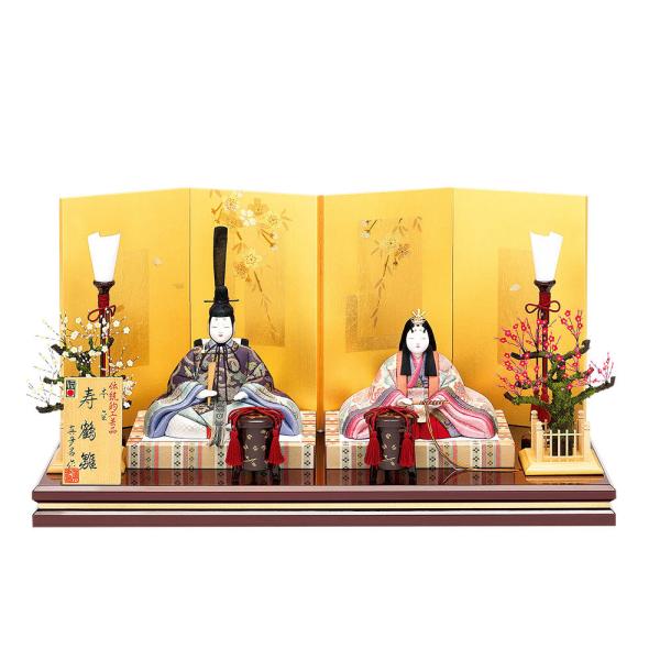 雛人形 木目込み 真多呂 親王飾り 本金寿鶴雛セット 本金 伝統工芸品 かわいい モダン ひな人形 ...