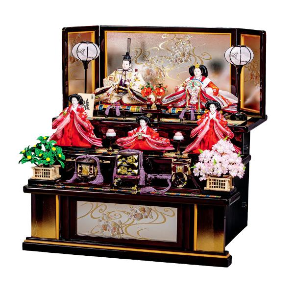 雛人形 三段飾り おしゃれ かわいい 5人飾り ひな人形 初節句 お雛様 お祝い 雛祭り 平安豊久 ...