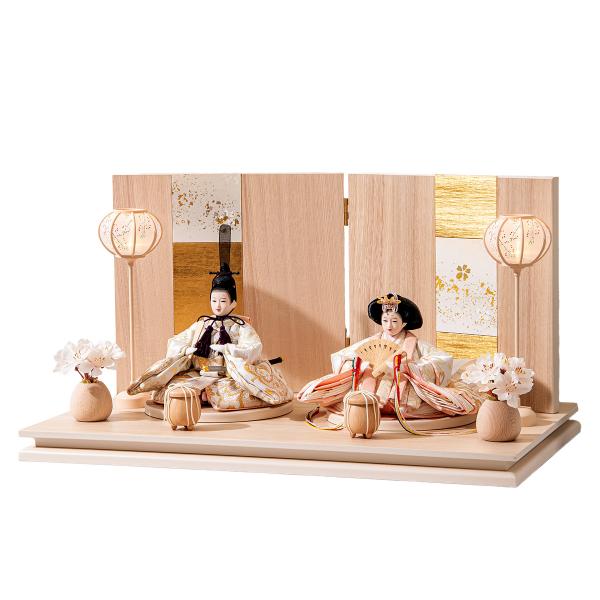 雛人形 コンパクト おしゃれ くすみ色 かわいい ひな人形 白木 初節句 ベージュ お雛様 ミニ お...