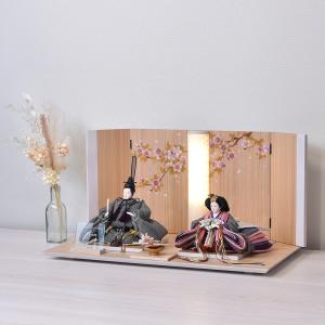 雛人形 コンパクト ひな人形 親王飾り 平飾り 白 ホワイト 紺 orijin  かわいい おしゃれ モダン 初節句 お雛様 おひな様 工楽松右衛門 帆布生地 48-35-7 2024