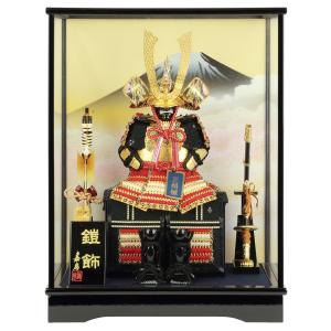 五月人形 コンパクト おしゃれ 兜飾り 7号 赤漆塗之兜 収納飾り 合わせ