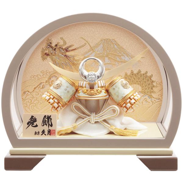 五月人形 久月 上杉謙信 丸型 コンパクト 白 アクリルケース ケース入り 5月人形 ケース飾り コ...