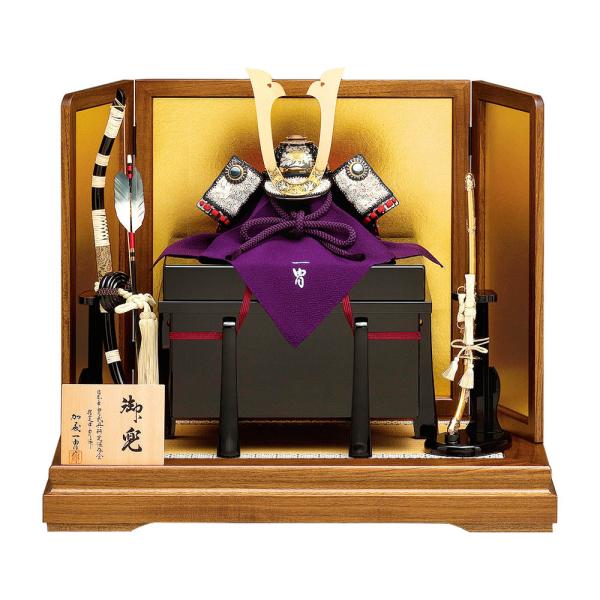 五月人形 真多呂人形作 兜飾り 加藤一胄作 三分の一 彫金 兜飾りセット 3116