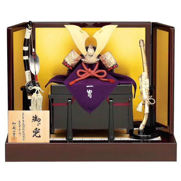 五月人形 真多呂人形作 兜飾り 加藤一胄作 四分の一 竹雀 兜飾りセット 3126