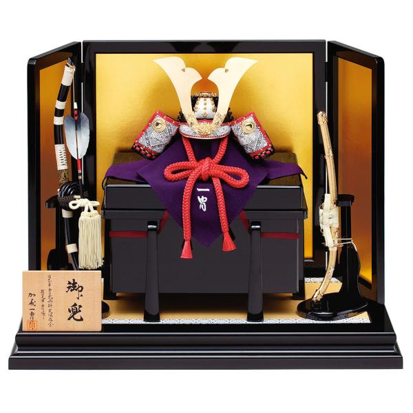 五月人形 真多呂人形作 兜飾り 加藤一胄作 三分の一 小桜革 兜飾りセット 3131