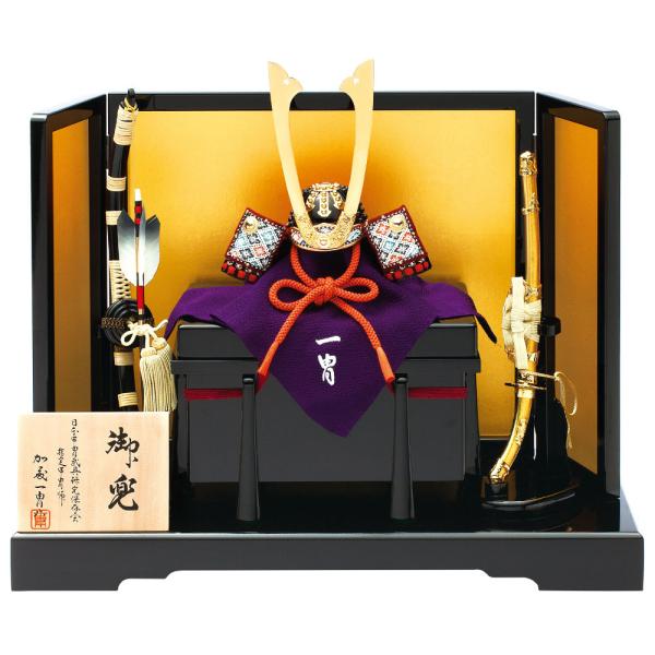 五月人形 真多呂人形作 兜飾り 加藤一胄作 四分の一 赤糸 長鍬 兜飾りセット 3409