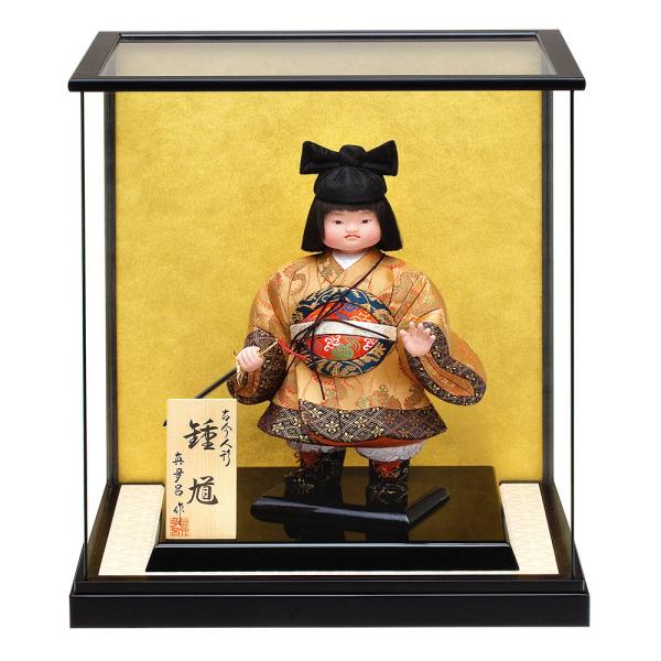 五月人形 真多呂人形作 木目込み 大将飾り 子供大将 ケース飾り 童鍾馗ケース付入り 3503