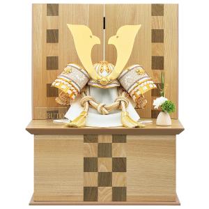 五月人形 コンパクト 収納飾り 兜飾り 10号 赤 糸 大鍬 兜 おしゃれ 5