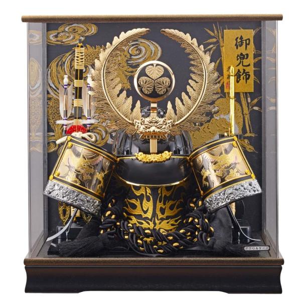 五月人形 徳川家康 着用兜 着用 ケース飾り コンパクト アクリルケース入り かぶと 兜飾りセット ...