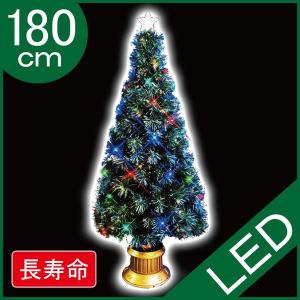 クリスマスツリー　グリーンファイバーツリー180ｃｍ（マルチＬＥＤ48球付）｜jinya