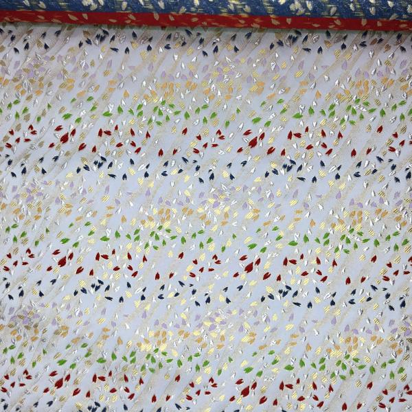 金襴生地 金襴の布 白地に桜花びら kin白10