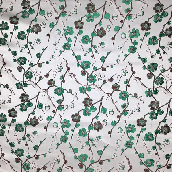 金襴生地 金襴の布 白地 梅 kin白11