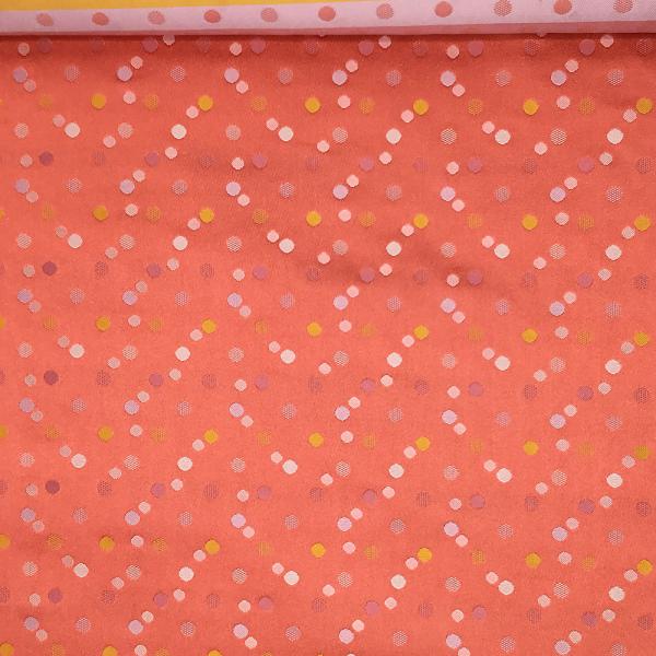 金襴生地 金襴の布 ピンク地に丸柄 kinピンク16