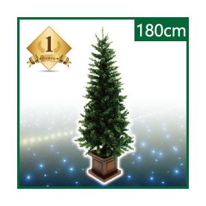 クリスマスツリー　ポット ウッドベーススリムツリー　180cm｜jinya