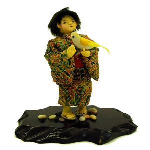 市松人形13号 駒 金彩 蝶々柄 女の子 いちまつ人形 : 雛人形-五月人形