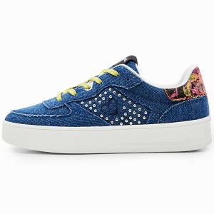 DESIGUAL デシグアル シューズ レディース 23WSKD01 SHOES_NEW FANCY STUDS DENIM 5034 DENIM BABY BLUE｜jiro-shop