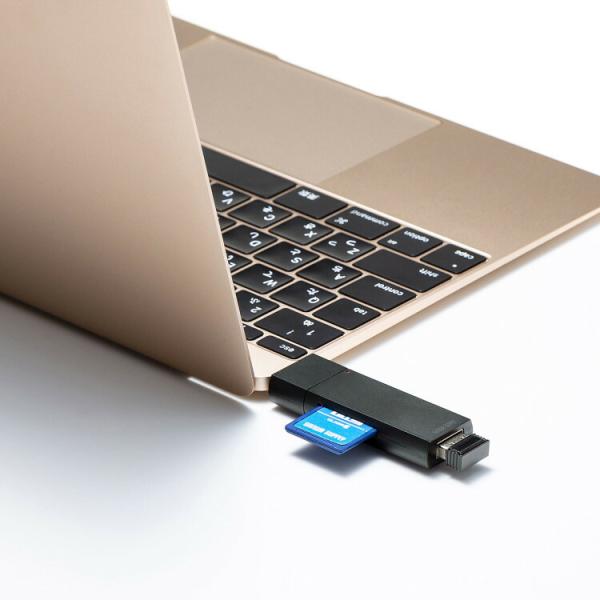 Type-Cコンパクトカードリーダー(USB　1ポート付き)サンワサプライ[SAN] 【ADR-3T...