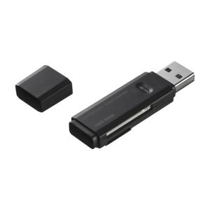 USB2.0カードリーダー（SD、microSD対応・ブラック）サンワサプライ[SAN]【ADR-MSDU2BK】｜jit