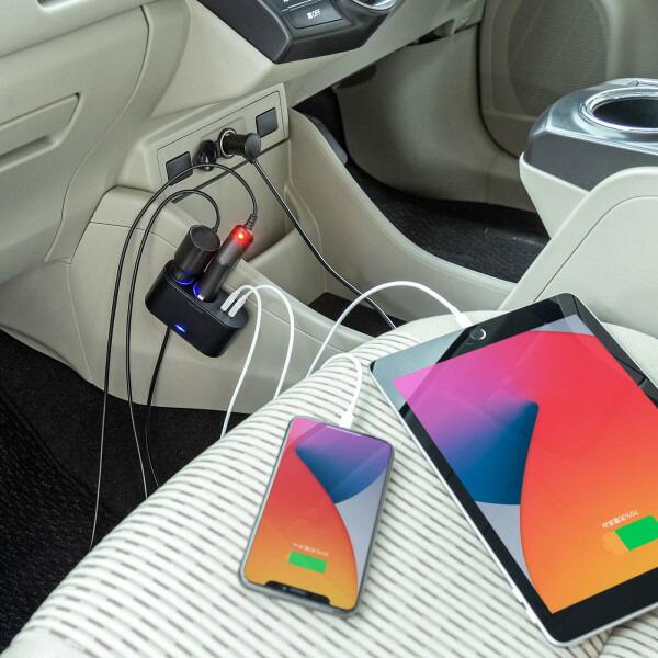 USBチャージャー付2連ソケット（2ポート・4.8A）サンワサプライ[SAN] 【CAR-CHR78...