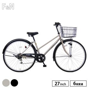 自転車 安い 通勤 通学 ＼16日迄限定Pt2倍／ 27インチ 外装6段変速 LEDオートライト まとめ買い ギフト プレゼント シティサイクル FINI 送料無料