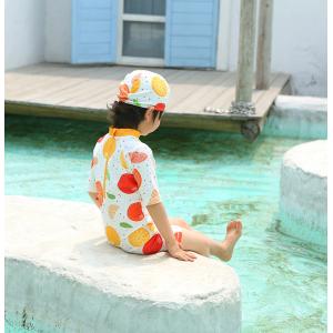 キュートしたオレンジ柄ベビー水着 オールインワ...の詳細画像5