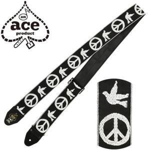 ギター ストラップ D'Andrea Ace Guitar Straps ACE-6 -Peace-Dove- (エレキ アコースティックギター ベース) エース ストラップ｜jivemusic