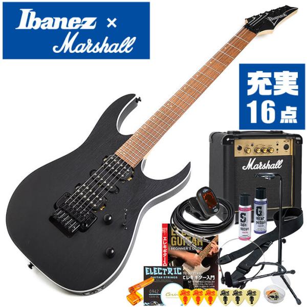 エレキギター 初心者セット Ibanez  RG370ZB WK 入門 (マーシャル 16点) アイ...