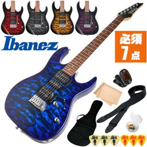 エレキギター 初心者セット アイバニーズ GRX70QA 入門 (必須7点) Ibanez ストラトタイプ｜jivemusic