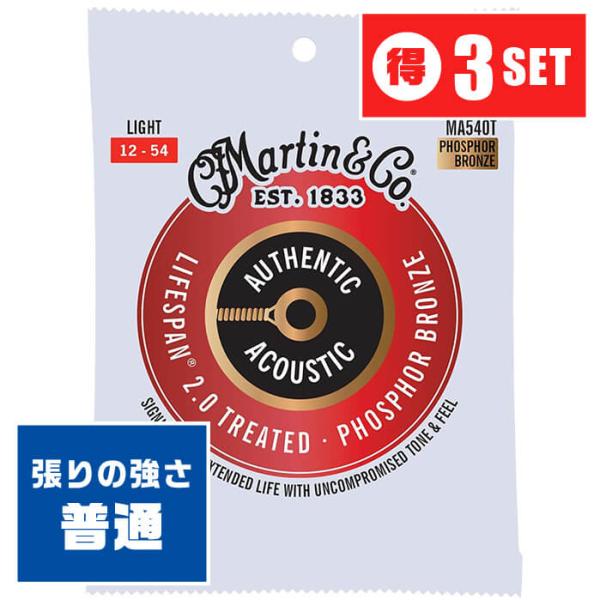 アコースティックギター 弦 Martin MA540T LIFESPAN 2.0 (012-054)...