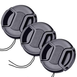 55mm レンズキャップ 3個セット インナー式ワンタッチレンズキャップ 脱落防止フック付き 55mm レンズ保 護用フ